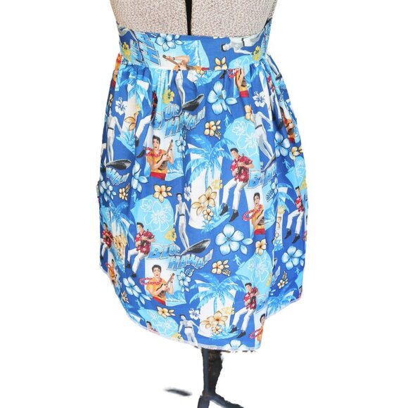 Vintage Apron Elvis Blue Hawaii Half Apron - Picture 1 of 5